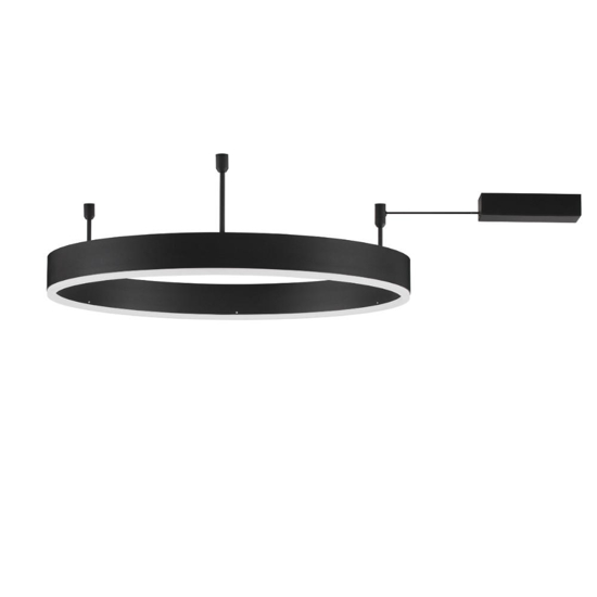 Plafoniera cerchio 60cm nera led 46w 3000k dimmerabile