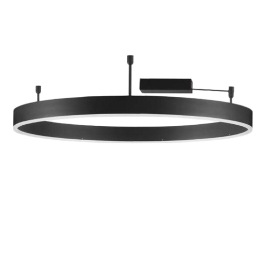 Plafoniera cerchio 80cm nera led 50w 3000k dimmerabile