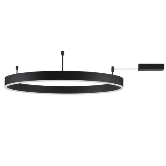 Plafoniera cerchio 80cm nera led 50w 3000k dimmerabile