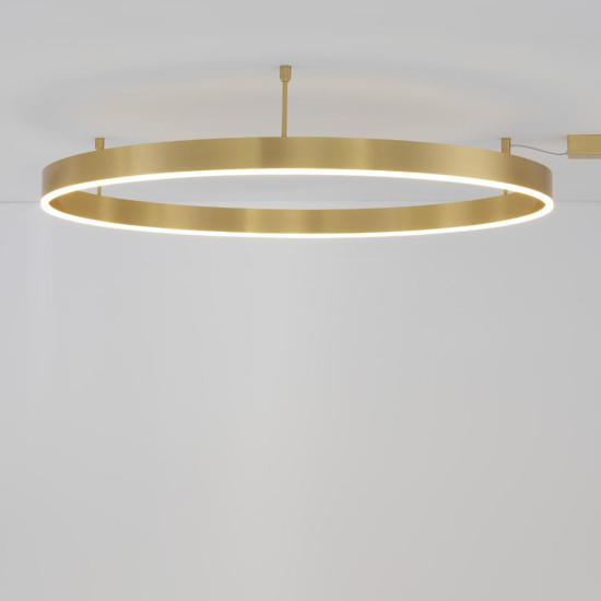 Plafoniera cerchio oro 100cm led 60w 3000k dimmerabile