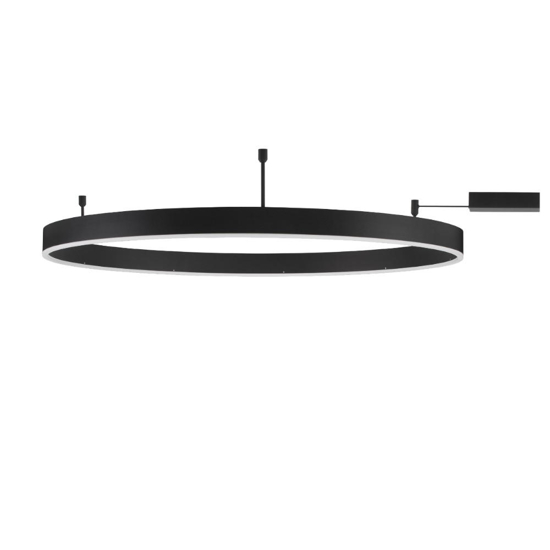 Plafoniera cerchio nero 100cm xl led 60w 3000k dimmerabile