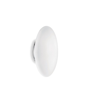 Ideal lux smarties ap1 applique sfera schiacciata vetro bianco