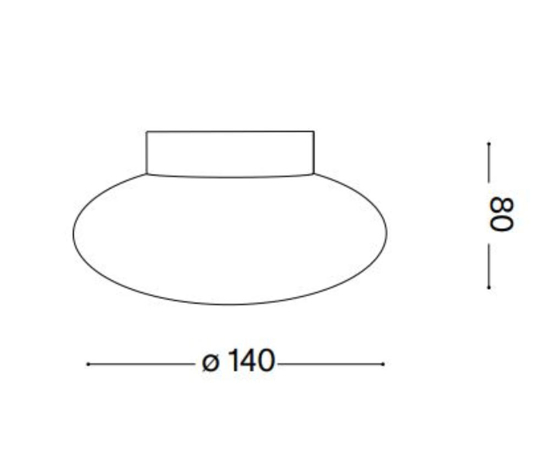 Ideal lux smarties ap1 applique sfera schiacciata vetro bianco