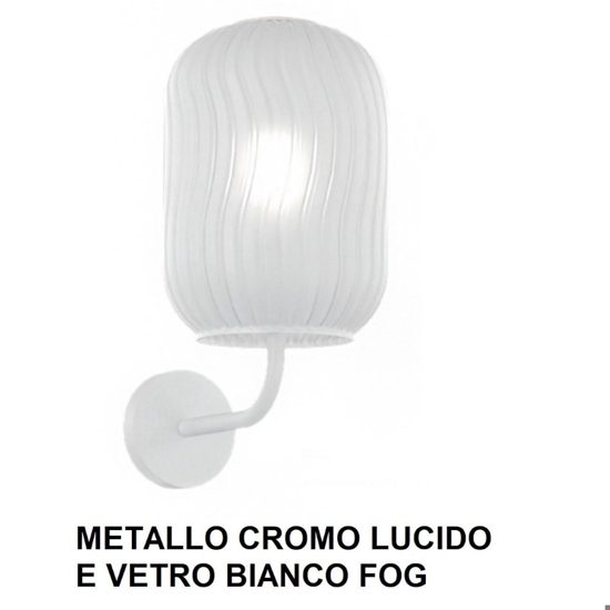 Applique da parete cromo vetro bianco toplight tender