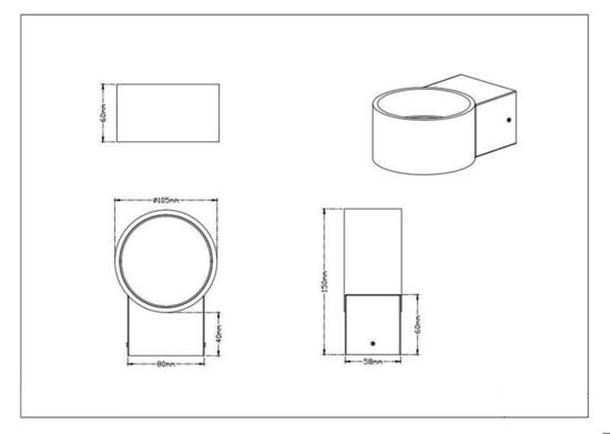 Applique led 4,5w 3000k design moderna bianco per interni