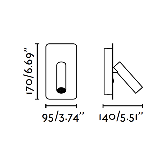 Applique 3w 3000k bianco da comodino orientabile per camera da letto