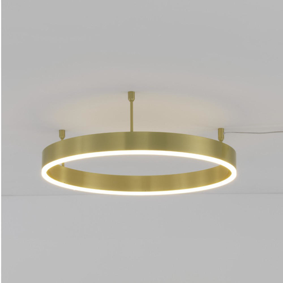 Plafoniera cerchio oro 60cm led 46w 3000k dimmerabile