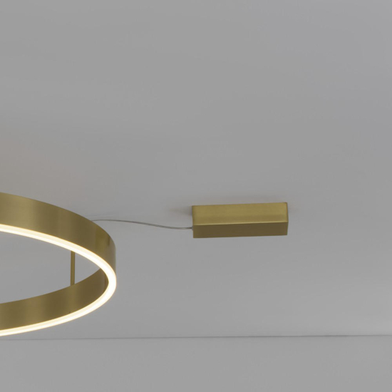 Plafoniera cerchio oro 80cm led 50w 3000k dimmerabile