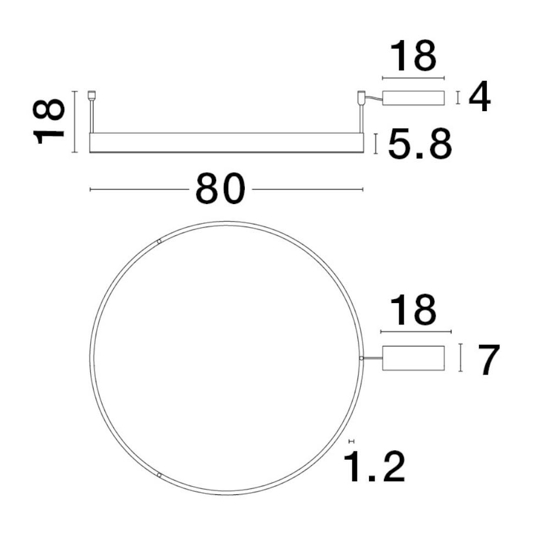 Plafoniera cerchio oro 80cm led 50w 3000k dimmerabile