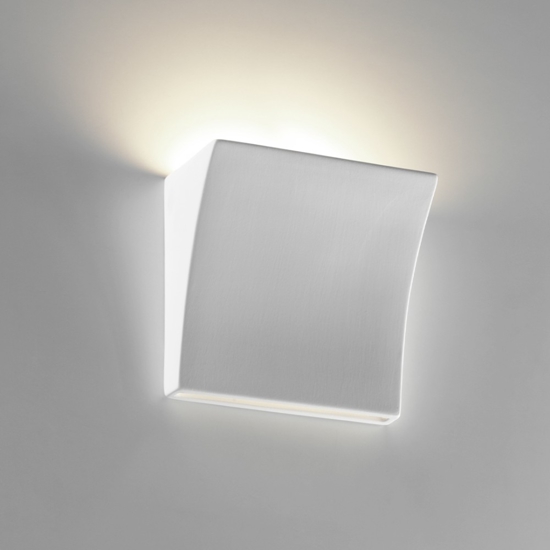 Applique led 9w 2700k design moderna bianco gesso ceramica verniciabile