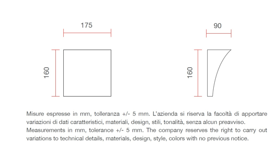 Applique led 9w 3000k moderna design bianco ceramica