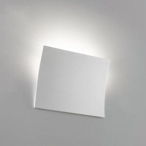 Applique vela bianca led 12w 3000k gesso ceramica pitturabile moderna