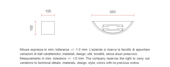 Applique curvo led 18w 3000k gesso ceramica bianca pitturabile