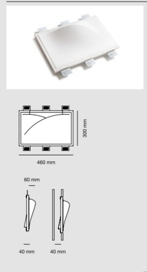 Applique in gesso led cristaly da incasso a parete 13w 3000k pitturabile