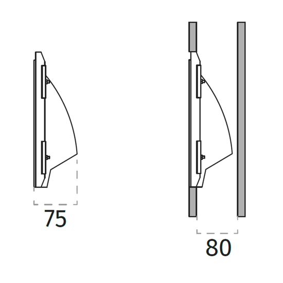 Lampada incasso in gesso led a muro 9w 2700k per interni