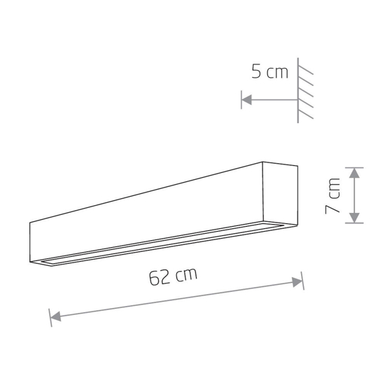 Applique bianco rettangolare moderna led 11w 3000k per interni