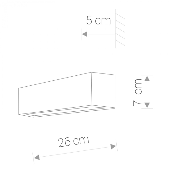 Applique grigio rettangolare da parete moderna fp