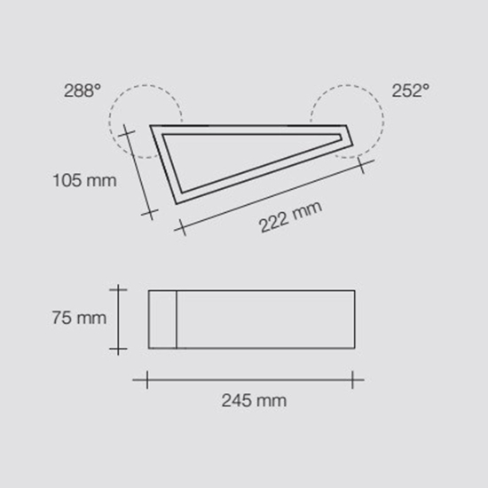 Applique in gesso squadrata 22cm triangolare verniciabile teos sforzin