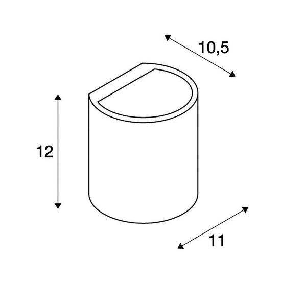 Applique in gesso bianco curvo pitturabile per interni luce biemissione