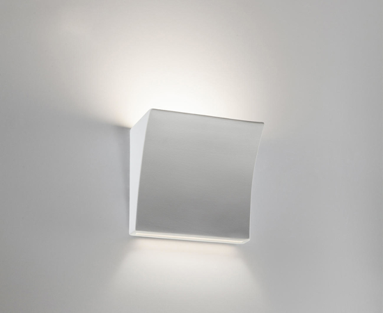 Applique di gesso ceramica led 9w 4000k bianca pitturabile design moderna