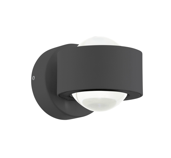 Applique led 5w 3000k nero design moderno da parete