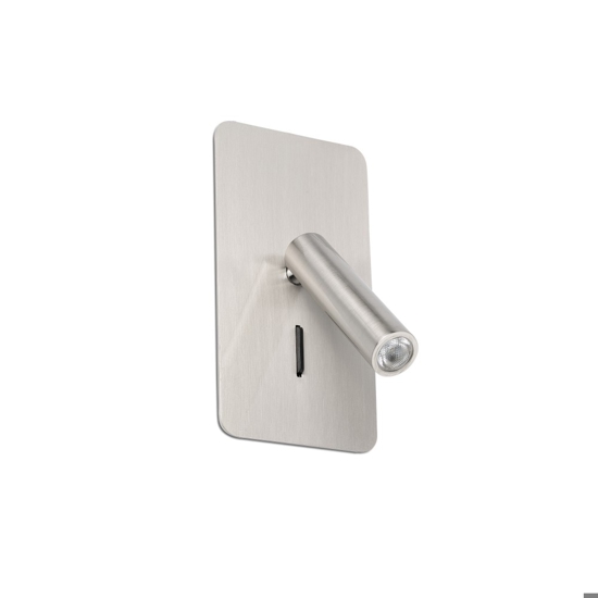 Applique per camera da letto orientabile 3w 3000k nickel