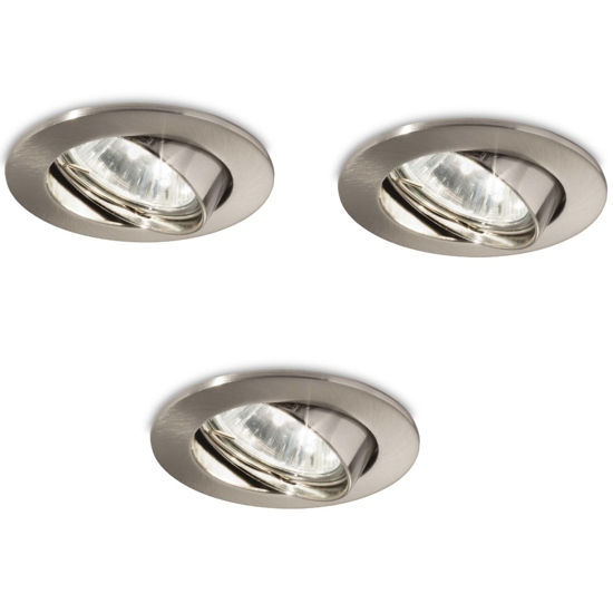 Swing fi ideal lux  box 3 faretti da incasso per controsoffitto orientabile nickel tondo