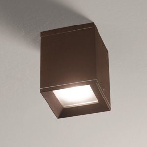 Faretto da esterno led isyluce a soffitto cubo marrone