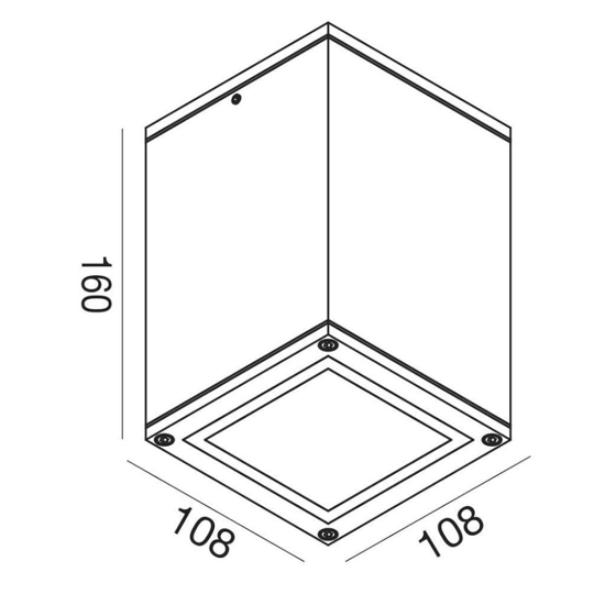 Faretto da soffitto per esterno marrone quadrato cubo gea luce