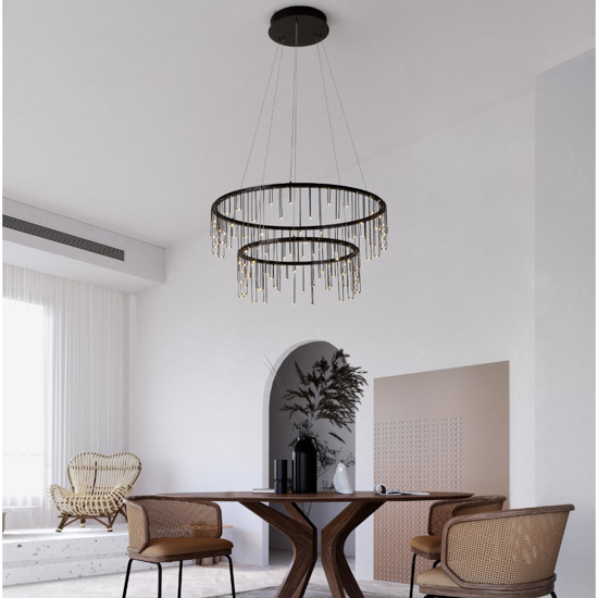 Lampadario design stelle nero moderno led per soggiorno