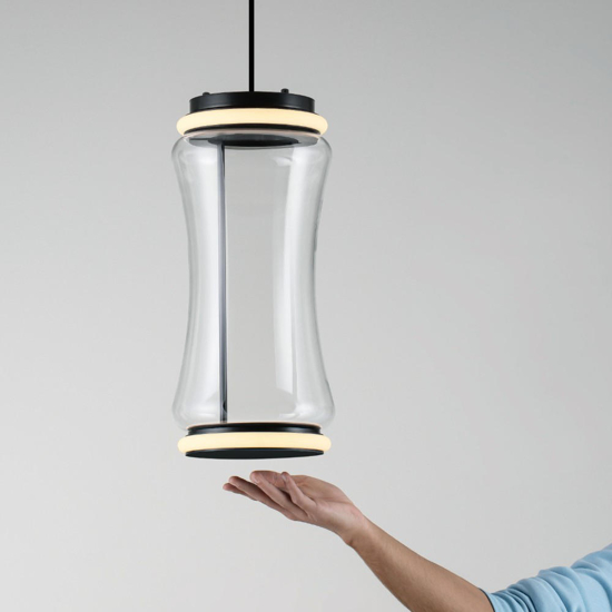 Lampadario a sospensione design di vetro con sensore di movimento