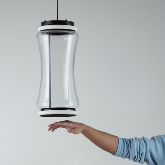 Lampadario a sospensione design di vetro con sensore di movimento