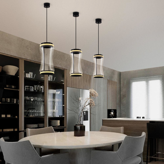 Lampadario a sospensione design di vetro con sensore di movimento