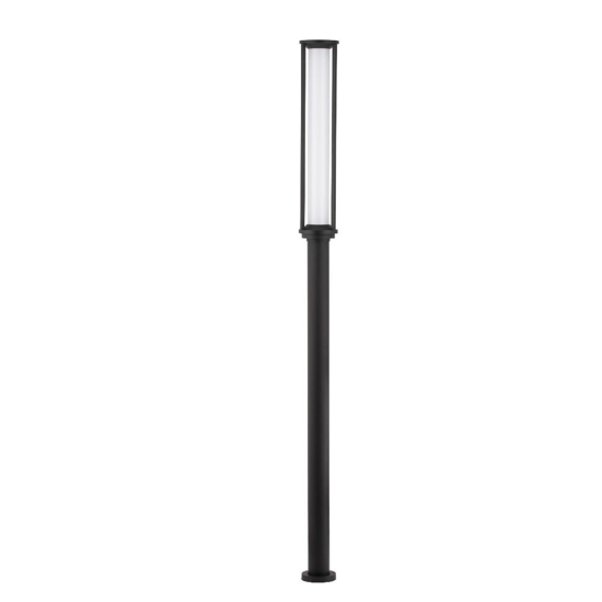 Lampione alto tubolare nero moderno da giardino led 16w 3000k ip65