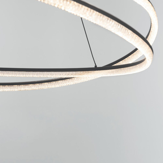 Grande lampadario design moderno intreccio nero per soggiorno