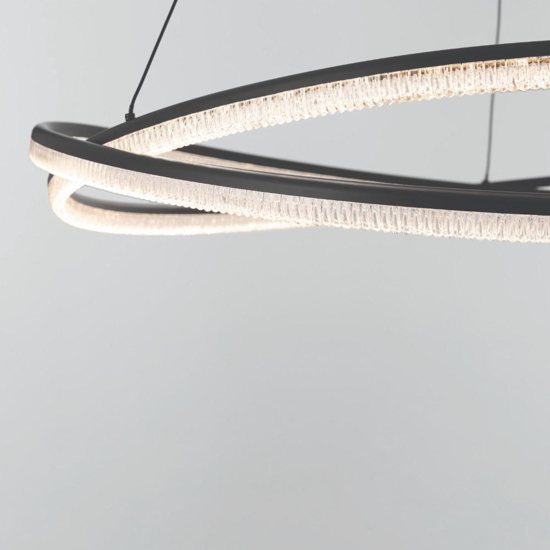 Grande lampadario design moderno intreccio nero per soggiorno