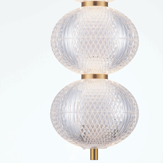 Lampadario oro stile contemporaneo sfere trasparenti