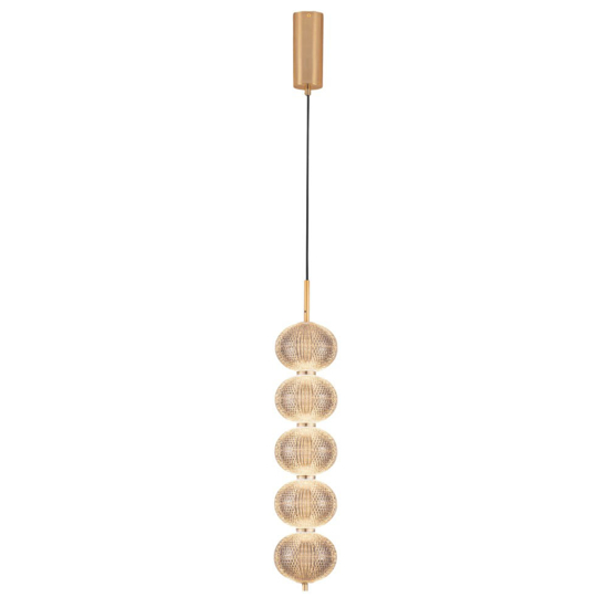 Lampadario oro stile contemporaneo sfere trasparenti