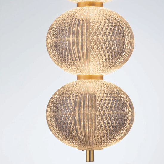 Lampadario oro stile contemporaneo sfere trasparenti