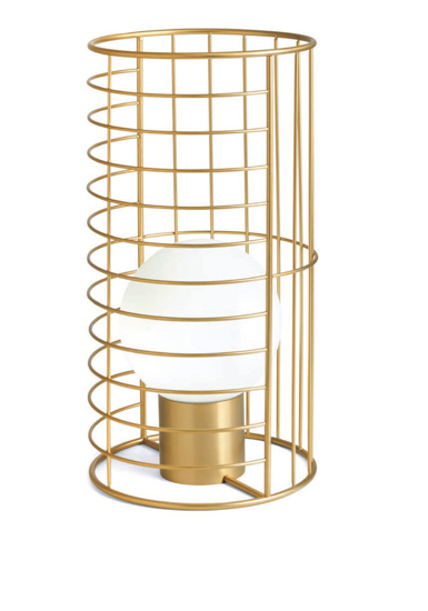 Lampada da tavolo oro sfera vetro bianco design moderno per soggiorno