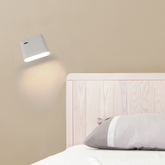 Applique per comodino camera da letto bianco 6w 2700k orientabile