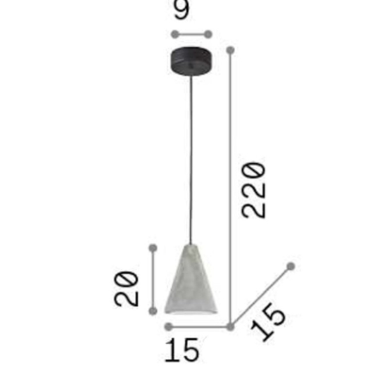 Oil2 sp1 ideal lux lampada a sospensione cono cemento industriale