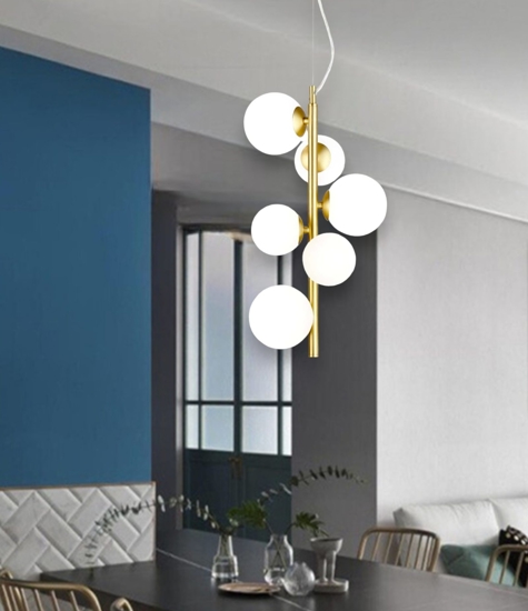 Perlage sp6 ideal lux lampadario a sospensione bianco oro