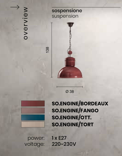 Lampada a sospensione di ceramica colore ottanio ondaluce so engine