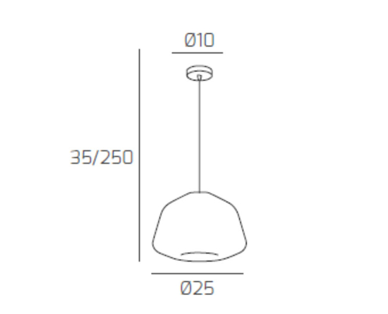 Top light lampada a sospensione pendente ambra vetro