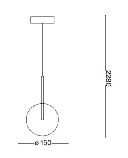 Equinoxe sp1 d15 ottone ideal lux lampadario da comodino sfera vetro