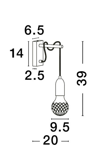 Applique pendente da parete oro per comodino camera da letto