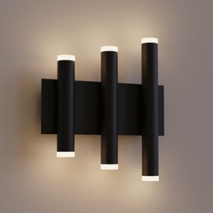 Applique nera led 36w 3000k design moderna da parete