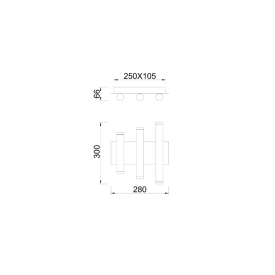 Applique nera led 36w 3000k design moderna da parete