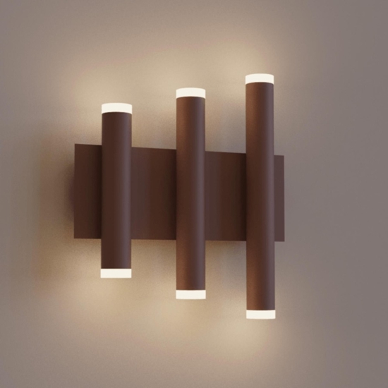 Applique corten marrone led 3000k moderna per pareti